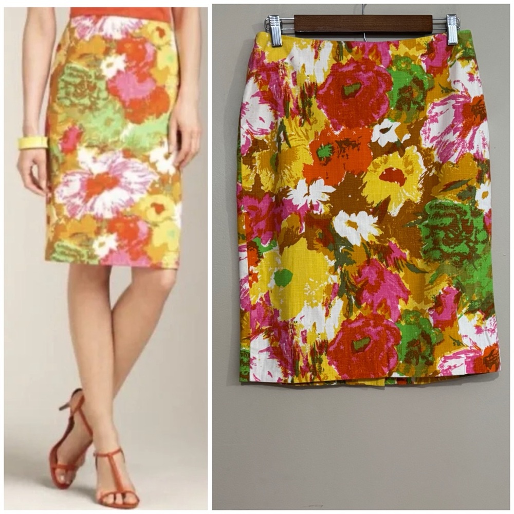 Talbots Vibrant Orange Red Knee-Length Pencil Skirt Women's Size Talbots 2